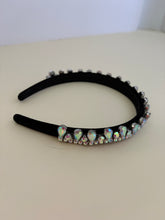 Load image into Gallery viewer, Headband - Black with Christal drops, modern headpiece, handmade