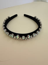 Load image into Gallery viewer, Headband - Black with Christal drops, modern headpiece, handmade