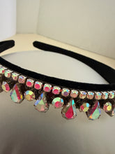 Load image into Gallery viewer, Headband - Black with Christal drops, modern headpiece, handmade