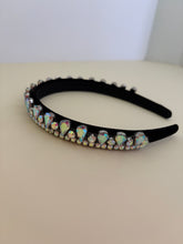 Load image into Gallery viewer, Headband - Black with Christal drops, modern headpiece, handmade