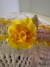 Load image into Gallery viewer, Headband - Yellow with yellow roses, modern headpiece, handmade