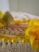 Load image into Gallery viewer, Headband - Yellow with yellow roses, modern headpiece, handmade