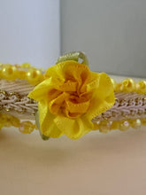 Load image into Gallery viewer, Headband - Yellow with yellow roses, modern headpiece, handmade