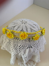 Load image into Gallery viewer, Headband - Yellow with yellow roses, modern headpiece, handmade