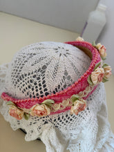 Load image into Gallery viewer, Headband - Pink with white roses, modern headpiece, handmade