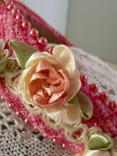Load image into Gallery viewer, Headband - Pink with white roses, modern headpiece, handmade