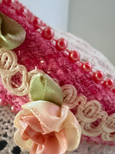 Load image into Gallery viewer, Headband - Pink with white roses, modern headpiece, handmade