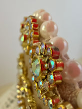 Load image into Gallery viewer, Headband - Beige tiara with crystals and pearls, modern headpiece, handmade
