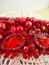 Load image into Gallery viewer, Headband - Red with red Christal leaves, modern headpiece, handmade