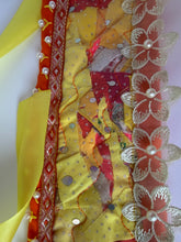 Load image into Gallery viewer, Povyazka, orange with white flowers - modern headpiece, handmade