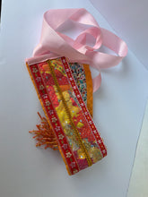 Load image into Gallery viewer, Povyazka with rose ribbon and orange pedants - modern headpiece, handmade
