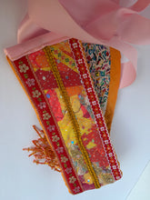 Load image into Gallery viewer, Povyazka with rose ribbon and orange pedants - modern headpiece, handmade