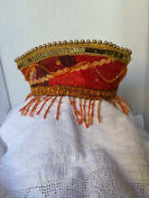 Load image into Gallery viewer, Kokoshnik, orange with waves and pedants - modern headpiece, handmade