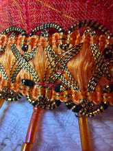 Load image into Gallery viewer, Kokoshnik, orange with waves and pedants - modern headpiece, handmade