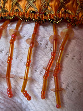 Load image into Gallery viewer, Kokoshnik, orange with waves and pedants - modern headpiece, handmade