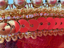 Load image into Gallery viewer, Povyazka, orange with golden beads - modern headpiece, handmade