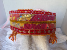 Load image into Gallery viewer, Povyazka with rose ribbon and orange pedants - modern headpiece, handmade