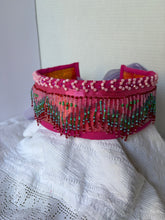 Load image into Gallery viewer, Povyazka, purple with beads - modern headpiece, handmade