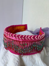 Load image into Gallery viewer, Povyazka, purple with beads - modern headpiece, handmade