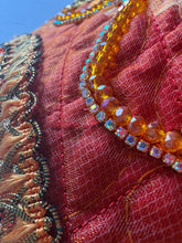 Load image into Gallery viewer, Kokoshnik, orange with waves and pedants - modern headpiece, handmade