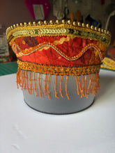 Load image into Gallery viewer, Kokoshnik, orange with waves and pedants - modern headpiece, handmade