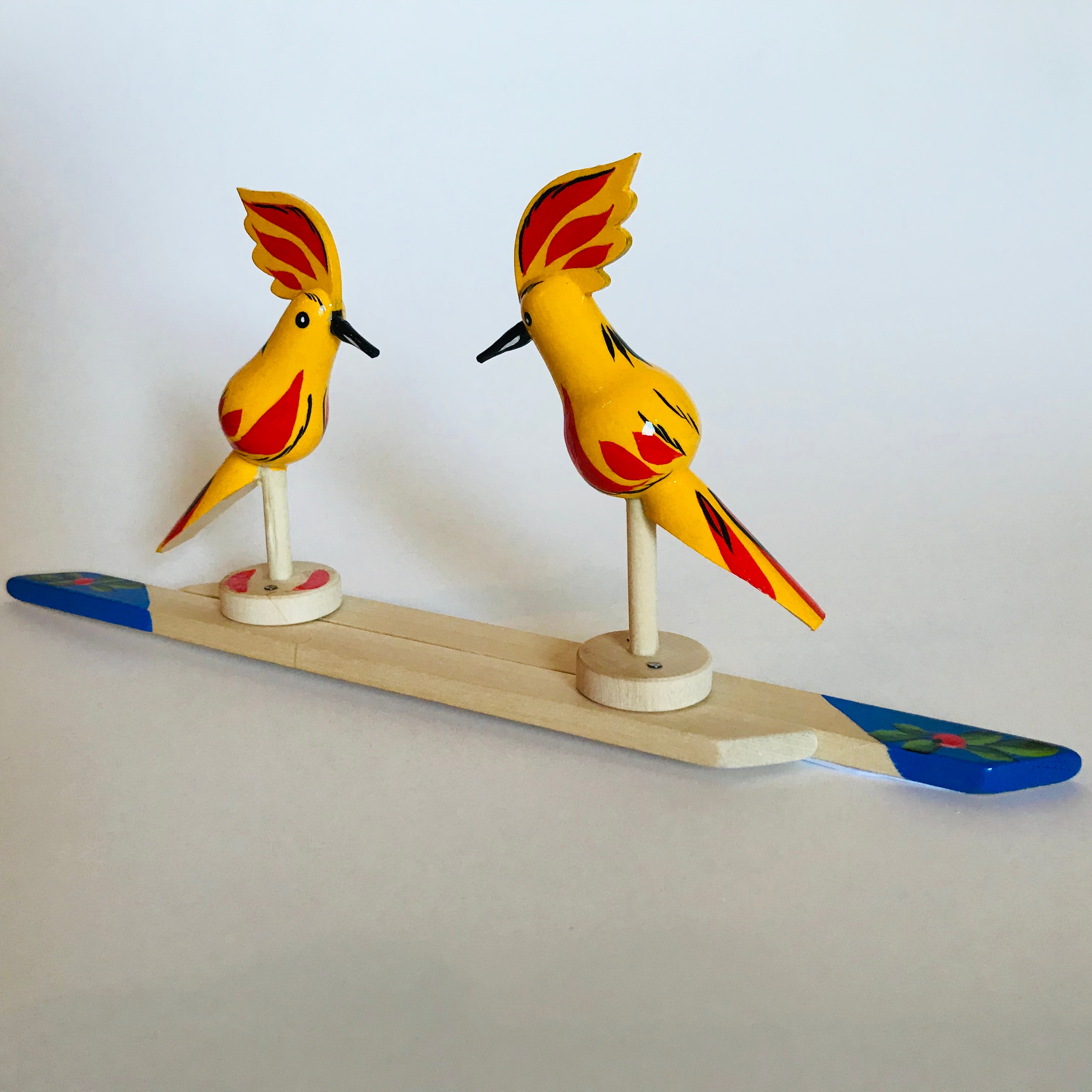 Wooden moving toy Two dancing birds Kedry gift store