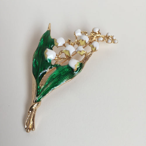Lily of the valley brooch pin
