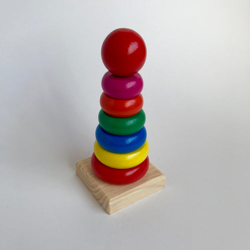 Wooden tower toy