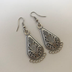Metal filigree earrings