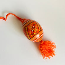 Load image into Gallery viewer, Pisanka, handpainted wooden egg on string