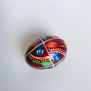 Pisanka, handpainted wooden egg, Yavorivsky ornament
