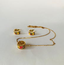 Load image into Gallery viewer, Enamel set: necklace and earrings