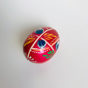 Pisanka, handpainted wooden egg, Yavorivsky ornament