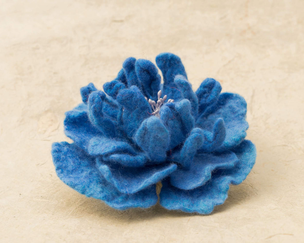 Felted Brooch Blue Color