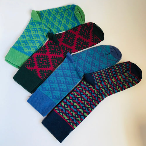 Socks with traditional pattern