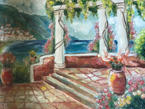 Pavilion in Crimea, oil on canvas