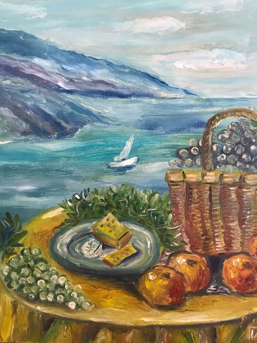 Italian breakfast, oil on canvas