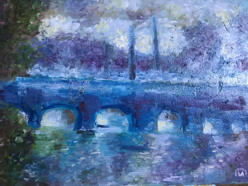 The bridge in Provence, oil on canvas