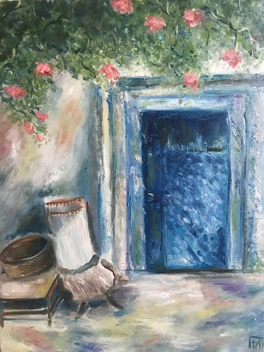 Yard in Italy, oil on canvas