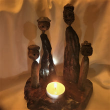 Load image into Gallery viewer, Tea-candle holder “Family around Fire”