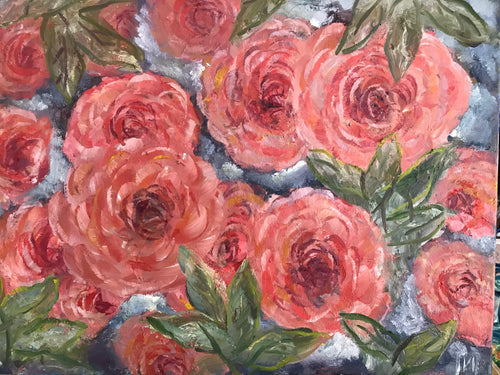 The dream of roses, canvas, oil