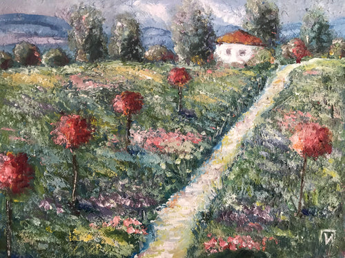 Garden view, canvas, oil