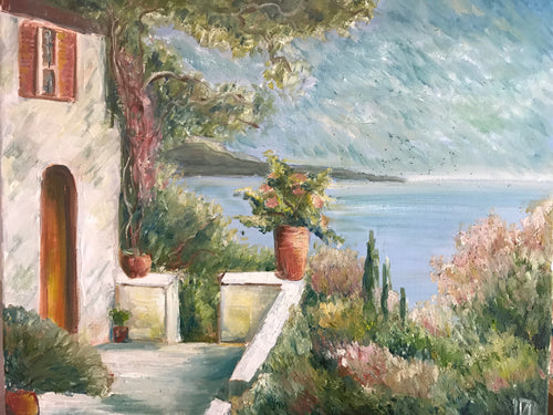 View in Italy, canvas, oil