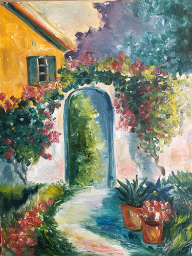 Garden in California, canvas, oil
