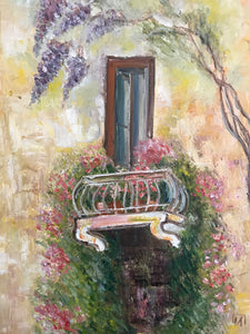 Balcony in Positano, canvas, oil