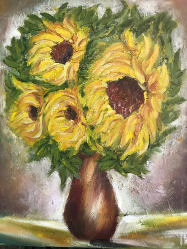 Sunflowers, canvas, oil