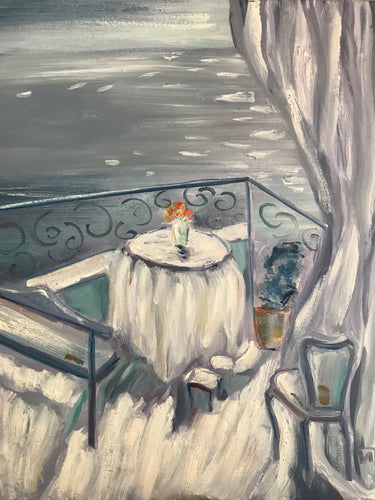 Balcony, canvas, oil