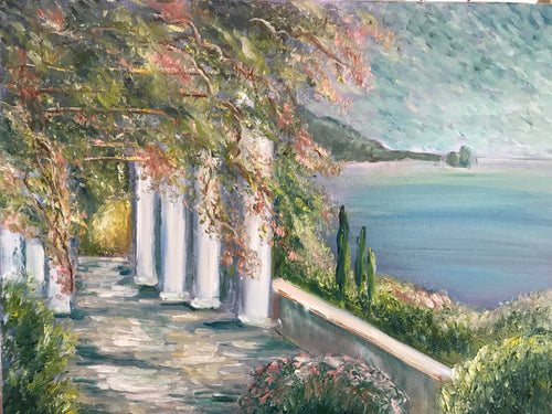 Sea view in Crimea, canvas, oil