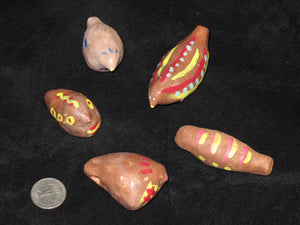 Small clay whistles, handmade