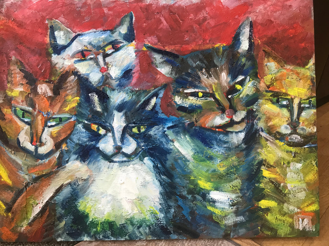 Company of fierce friends, oil on canvas